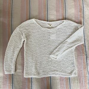 Nili Lotan white cotton boxy crop sweater xs s m